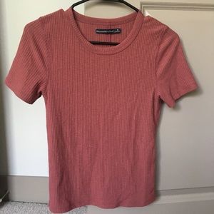 A&F Slim Ribbed Crew Tee